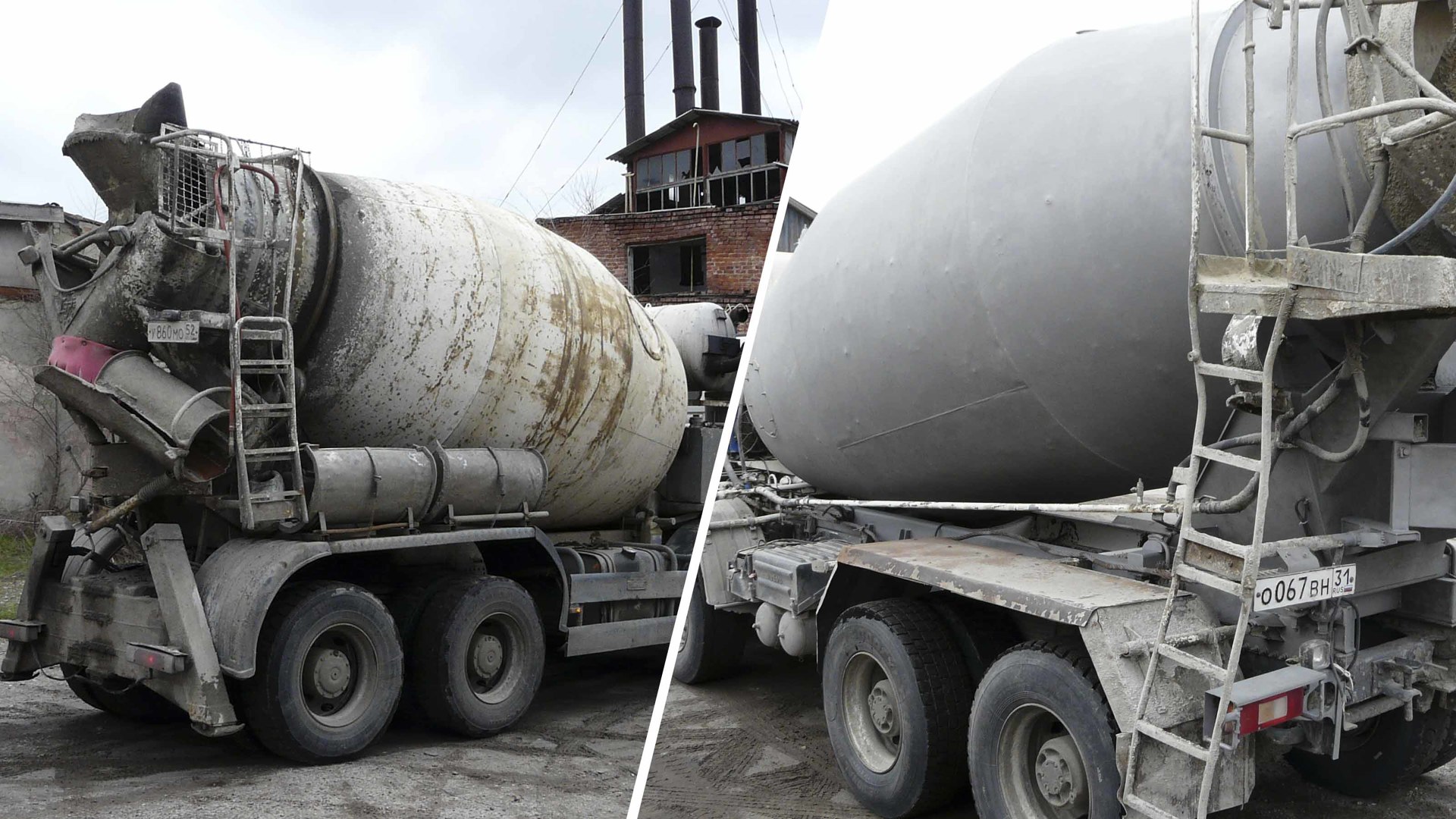 пескоструй бетоновоза миксера